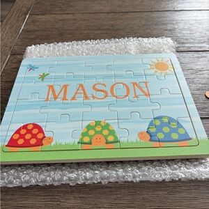 Personal creations personalized MASON wood puzzle with turtles